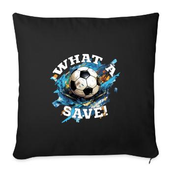 Balle de football - Quelle sauvegarde! - Housse de coussin décorative 45 x 45 cm - noir - Devant