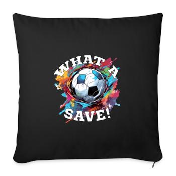 Balle de football - Quelle sauvegarde! - Housse de coussin décorative 45 x 45 cm - noir - Devant
