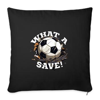 Balle de football - Quelle sauvegarde! - Housse de coussin décorative 45 x 45 cm - noir - Devant