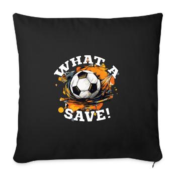 Balle de football - Quelle sauvegarde! - Housse de coussin décorative 45 x 45 cm - noir - Devant