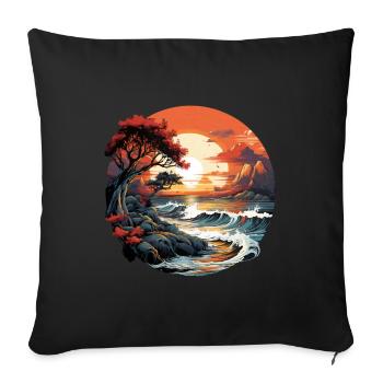 Tropical - Housse de coussin décorative 45 x 45 cm - noir - Devant