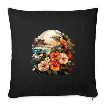 Tropical - Housse de coussin décorative 45 x 45 cm - noir - Devant