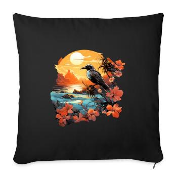 Tropical - Sofa pillowcase 17,3'' x 17,3'' (45 x 45 cm) - black - Front