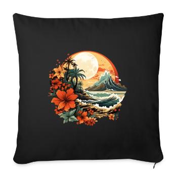 Tropical - Sofa pillowcase 17,3'' x 17,3'' (45 x 45 cm) - black - Front