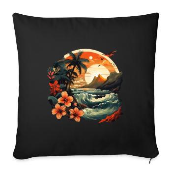 Tropical - Housse de coussin décorative 45 x 45 cm - noir - Devant