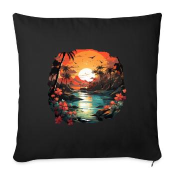 Tropical - Housse de coussin décorative 45 x 45 cm - noir - Devant