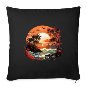 Tropical - Housse de coussin décorative 45 x 45 cm - noir - Devant