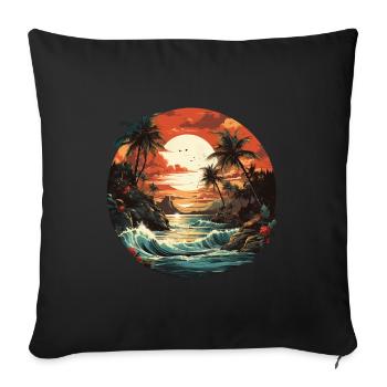 Tropical - Housse de coussin décorative 45 x 45 cm - noir - Devant