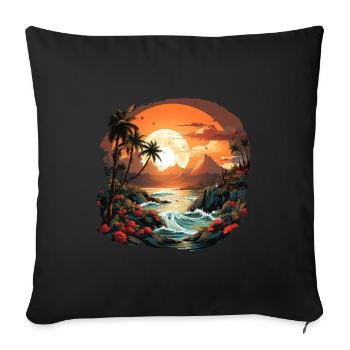 Tropical - Sofa pillowcase 17,3'' x 17,3'' (45 x 45 cm) - black - Front