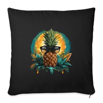 Ananas - Housse de coussin décorative 45 x 45 cm - noir - Devant