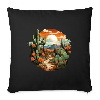 Cactus - Housse de coussin décorative 45 x 45 cm - noir - Devant