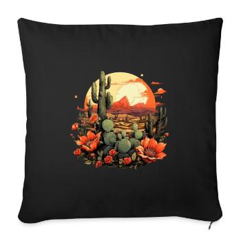Cactus - Housse de coussin décorative 45 x 45 cm - noir - Devant