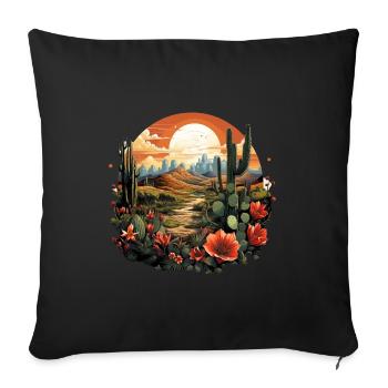 Cactus - Housse de coussin décorative 45 x 45 cm - noir - Devant