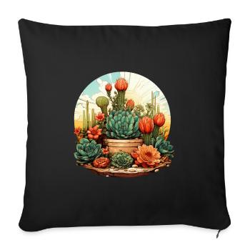 Cactus - Housse de coussin décorative 45 x 45 cm - noir - Devant