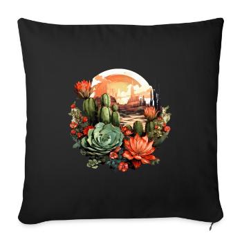 Cactus - Housse de coussin décorative 45 x 45 cm - noir - Devant