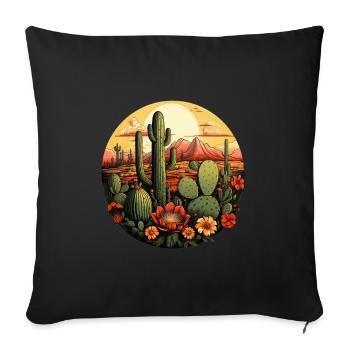 Cactus - Housse de coussin décorative 45 x 45 cm - noir - Devant