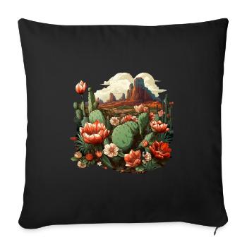Cactus - Housse de coussin décorative 45 x 45 cm - noir - Devant