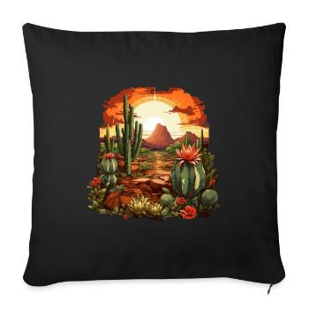 Cactus - Sofa pillowcase 17,3'' x 17,3'' (45 x 45 cm) - black - Front