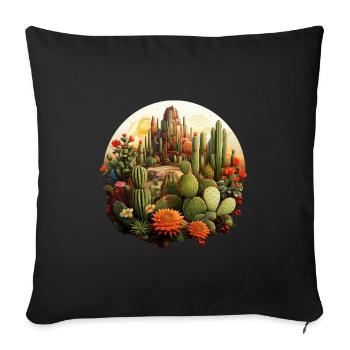 Cactus - Housse de coussin décorative 45 x 45 cm - noir - Devant