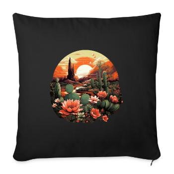 Cactus - Housse de coussin décorative 45 x 45 cm - noir - Devant