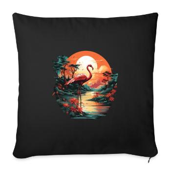 Flamingo - Sofa pillowcase 17,3'' x 17,3'' (45 x 45 cm) - black - Front