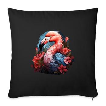 Flamingo - Sofa pillowcase 17,3'' x 17,3'' (45 x 45 cm) - black - Front