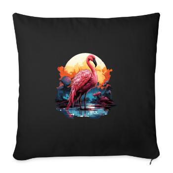 Flamingo - Sofa pillowcase 17,3'' x 17,3'' (45 x 45 cm) - black - Front