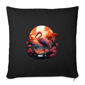 Flamingo - Sofa pillowcase 17,3'' x 17,3'' (45 x 45 cm) - black - Front