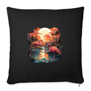 Flamingo - Sofa pillowcase 17,3'' x 17,3'' (45 x 45 cm) - black - Front