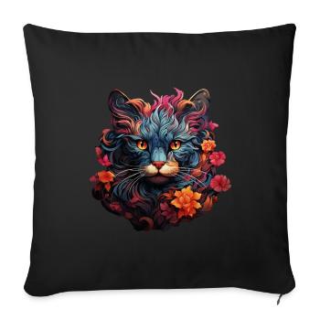 Katze - Sofakissenbezug 45 x 45 cm - Schwarz - Vorne