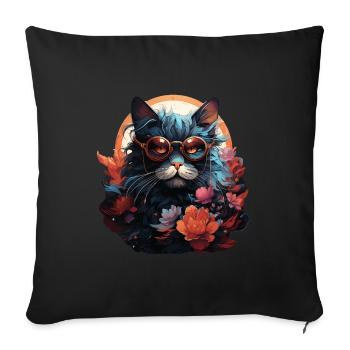 Katze - Sofakissenbezug 45 x 45 cm - Schwarz - Vorne