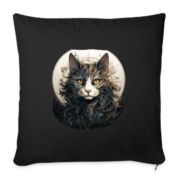 Cat - Sofa pillowcase 17,3'' x 17,3'' (45 x 45 cm) - black - Front