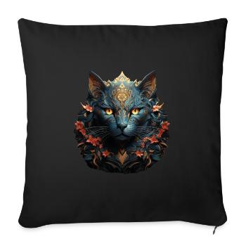 Cat - Sofa pillowcase 17,3'' x 17,3'' (45 x 45 cm) - black - Front