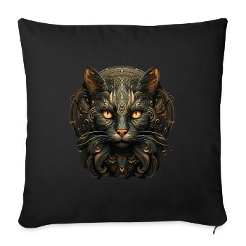 Cat - Sofa pillowcase 17,3'' x 17,3'' (45 x 45 cm) - black - Front