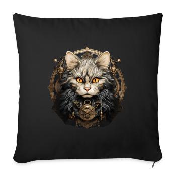 Cat - Sofa pillowcase 17,3'' x 17,3'' (45 x 45 cm) - black - Front