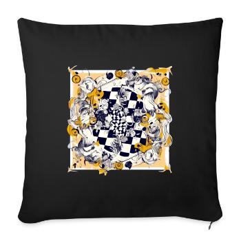 Chess abstraction n°4 - Sofa pillowcase 17,3'' x 17,3'' (45 x 45 cm) - black - Front