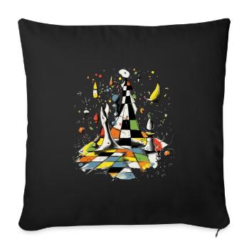 Le génie de l'échiquier - Housse de coussin décorative 45 x 45 cm - noir - Devant