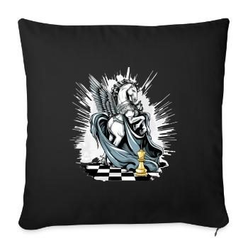 The winged rider n°2 - Sofa pillowcase 17,3'' x 17,3'' (45 x 45 cm) - black - Front
