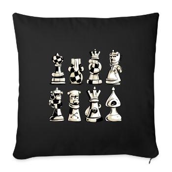 Chess Pieces No. 4 - Sofa pillowcase 17,3'' x 17,3'' (45 x 45 cm) - black - Front