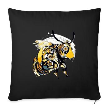 Die Greta-Biene - Sofakissenbezug 45 x 45 cm - Schwarz - Vorne