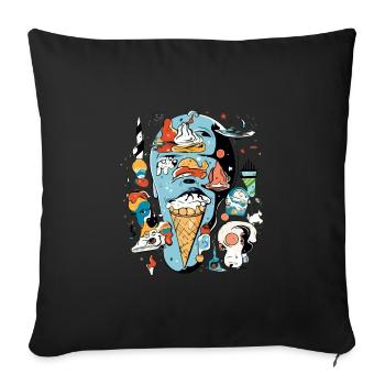 Le mangeur de glace - Housse de coussin décorative 45 x 45 cm - noir - Devant