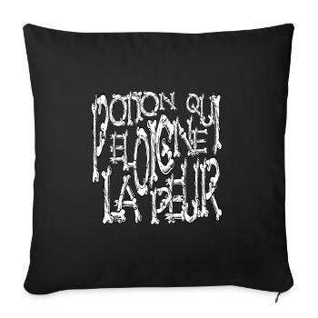 Potion qui éloigne la peur thème horreur osseux - Housse de coussin décorative 45 x 45 cm - noir - Devant
