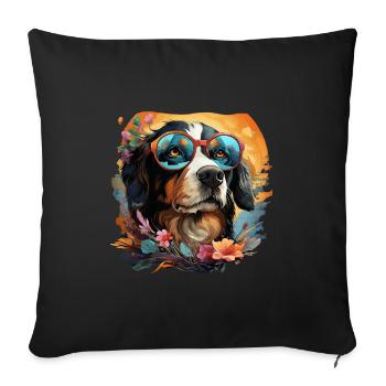 Dog - Sofa pillowcase 17,3'' x 17,3'' (45 x 45 cm) - black - Front