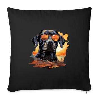Dog - Sofa pillowcase 17,3'' x 17,3'' (45 x 45 cm) - black - Front