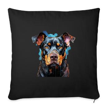 Dog - Sofa pillowcase 17,3'' x 17,3'' (45 x 45 cm) - black - Front