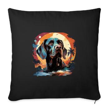 Dog - Sofa pillowcase 17,3'' x 17,3'' (45 x 45 cm) - black - Front
