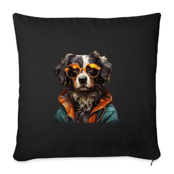 Dog - Sofa pillowcase 17,3'' x 17,3'' (45 x 45 cm) - black - Front