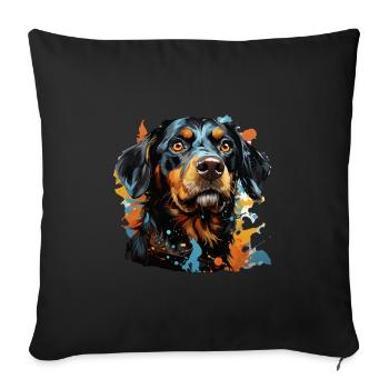 Dog - Sofa pillowcase 17,3'' x 17,3'' (45 x 45 cm) - black - Front