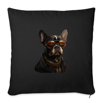 Dog - Sofa pillowcase 17,3'' x 17,3'' (45 x 45 cm) - black - Front