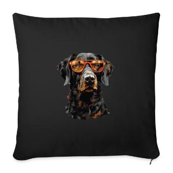 Dog - Sofa pillowcase 17,3'' x 17,3'' (45 x 45 cm) - black - Front